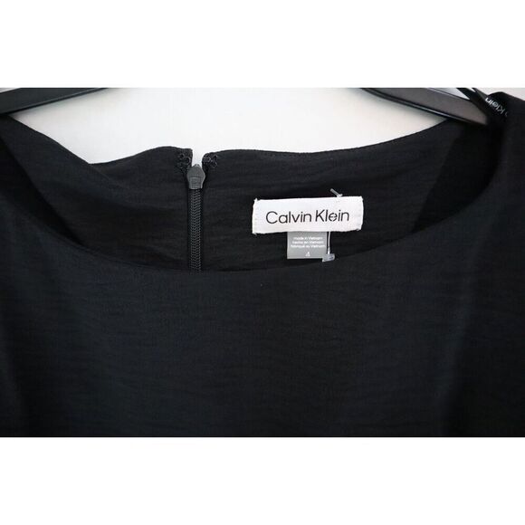 Calvin Klein CD4E1Q89 Women's Sz 4 Black Flutter Sleeve Belted Jumpsuit - Picture 3 of 10